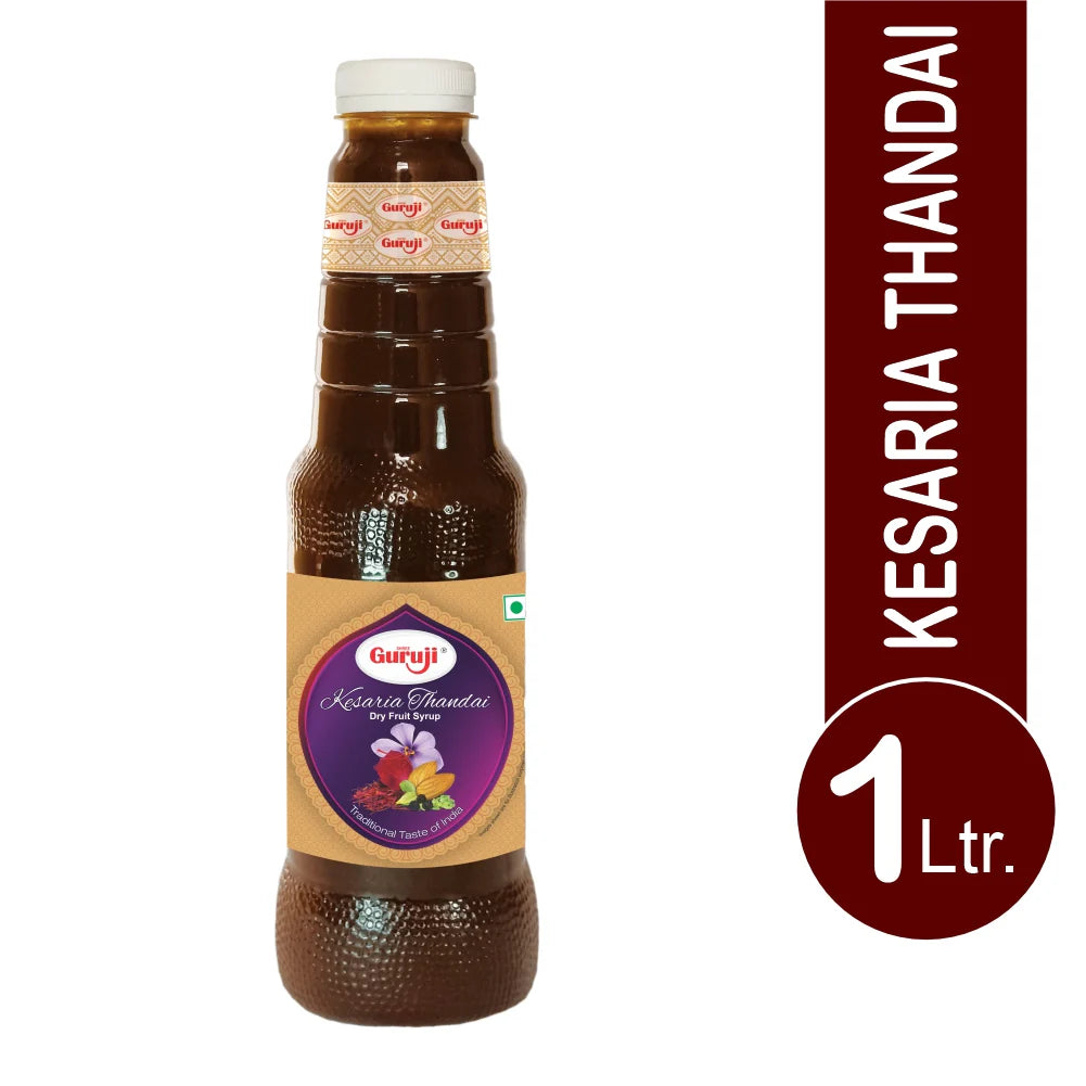 Guruji Summer Refresh Pack | Pack of 4 (1L Each) | Chandan, Kesaria Thandai, Mango Crush & Strawberry Crush