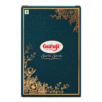 Guruji assorted sharbat gift box with premium dark teal and gold floral packaging